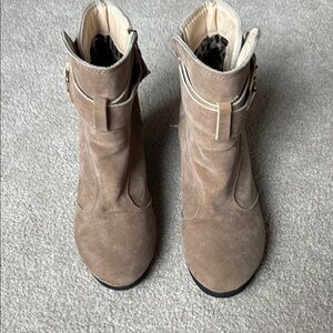 Women's Tan Faux Suede Ankle Boots